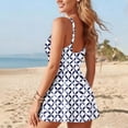 thumbnail image 6 of Mifsaly Swimdress for Women Tummy Control One Piece Swimsuit Geometric Floral Print Wrap Front Ruffle Skirted Swimwear Vacation Flattering Beachwear XL, 6 of 8