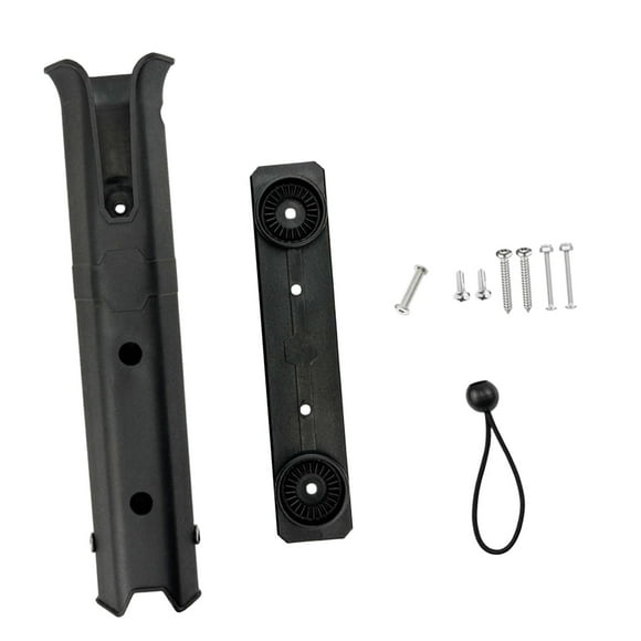 Almencla Support de Canne à Pêche Montage Latéral Pratique Robuste Support de Tube de Canne à Pêche avec Vis de Montage pour Bateau Yacht Marin Noir