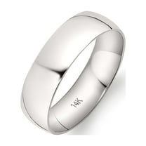 Oxford Ivy Mens Solid 14K White Gold Comfort Fit Plain Wedding Band Ring Size 12.5