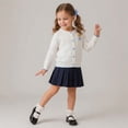 thumbnail image 5 of Edvintorg White Cardigan for Girls Toddler Kids Knitted Sweater Fashion Cute Crewneck Long Sleeve Button Up Cardigan 1-9Years, 5 of 5