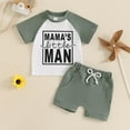 thumbnail image 2 of THDHVS Baby Boy Outfits,Newborn Boy Outfits,Toddler Boy Clothes Kids Summer Cotton Outfits Shirt Short Sets Size Green 2-3 Years, 2 of 3