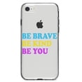 thumbnail image 1 of DistinctInk Clear Shockproof Hybrid Case for iPhone 7 8 SE (2020 Model) 4.7" Screen TPU Bumper Acrylic Back Tempered Glass Screen Protector - Be Brave Be Kind Be You, 1 of 5