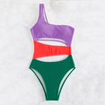 thumbnail image 4 of Aayomet Maillot de Bain avec Coutures Colorées (Violet, m), 4 of 5