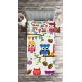 thumbnail image 2 of Ambesonne Owls Quilted Coverlet 2 Pcs, Cheerleader League Team, Twin Size, Multicolor, 2 of 2