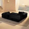 thumbnail image 2 of Leumius 78 Inch Convertible Sleeper Sofa Bed,Folding Floor Mattress Couch with Fixed-Shape Frame,Futon Boneless Couch Lounge Loveseat with Pull Out Bed, No Assembly Required,Black, 2 of 9