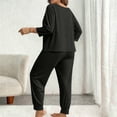 thumbnail image 4 of Women's Plus Size Pajama Sets Solid Color 3/4 Sleeve T Shirts and Joggers Pants Sleepwear Comfy Casual Loungewear 2 Piece Sets for Women, 4 of 5
