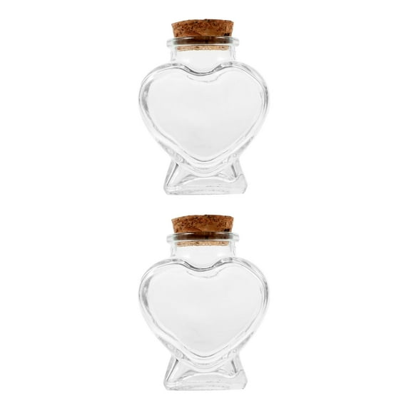 2pcs Glass Wishing Bottle Display Bottle Empty Bottle Small Cork Glass Bottle Glass Jar