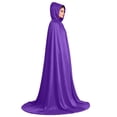 thumbnail image 5 of Iyufng Unisex Halloween Velour Hooded Long Cape Full Length Cloak Front Ribbon Tie Cosplay Outfit for Masquerade Carnival Party, 5 of 6