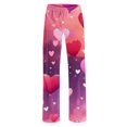 thumbnail image 4 of BLTIBY 2025 Women Valentine's Day Pajama Pant Autumn Spring Love Printed Comfy Lounge Wide Leg Fashion Casual Stretch Palazzo Pj Bottoms Trousers with Pockets Pink 2 M, 4 of 4