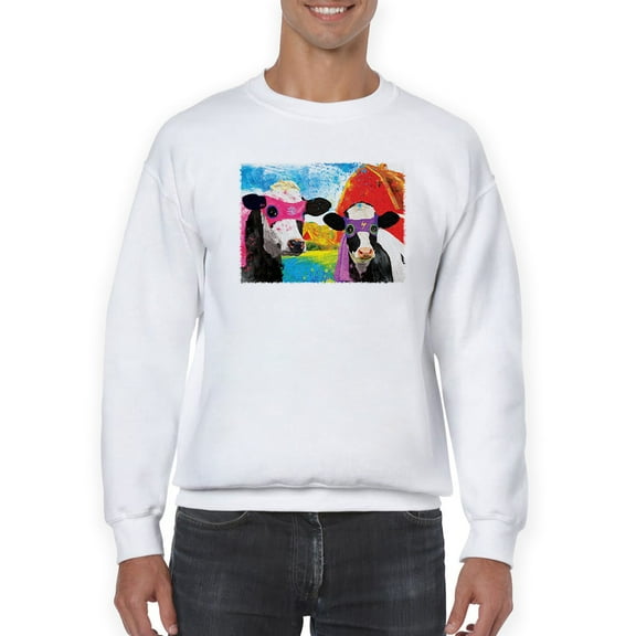Image Conscious Super Cows Sweatshirt Mens -Porter Hastings Designs, Male XX-Large