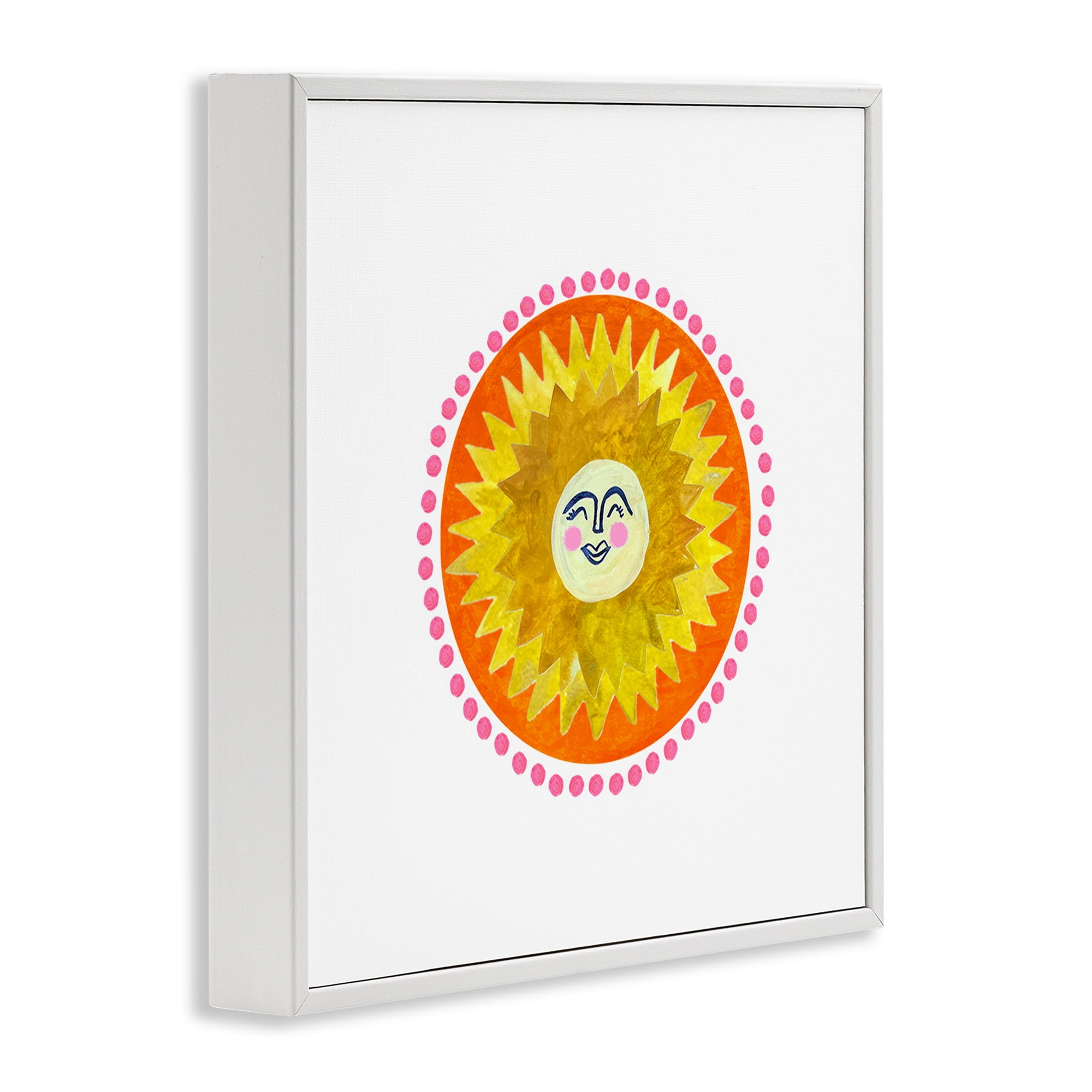 Stupell Industries Yellow & Orange Smiling Sun White Framed Giclee Art, design by Katherine Herrell Studio