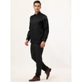thumbnail image 4 of Camisa de vestir negra para hombre, manga larga sólida, cuello abotonado, camisas ajustadas, extragrande Unique Bargains Camisa, 4 of 6