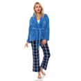 thumbnail image 3 of TowelSelections Women's Bed Jacket Fleece Cardigan Cuddly Robe Large/X-Large Cornflower Blue, 3 of 5
