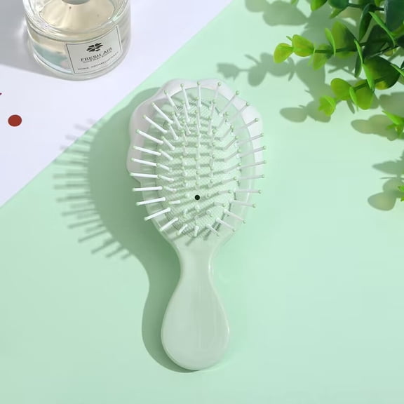 Mini Detangling Hair Brush for Wet and Dry Hair, Travel-Sized Hairbrush for Men, Women, and Kids – Compact & Lightweight(GREEN) ﻿
