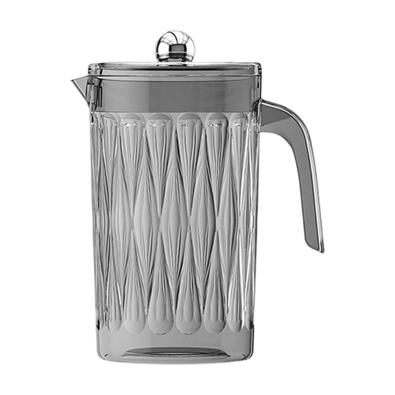 Large Capacity Insulated Plastic Tea Pot - Break - Proof Water Pitcher with Leak - Proof Lid, Ergonomic Handle for Easy Pouring, Perfect for Home, Office, and Outdoor Use,Black