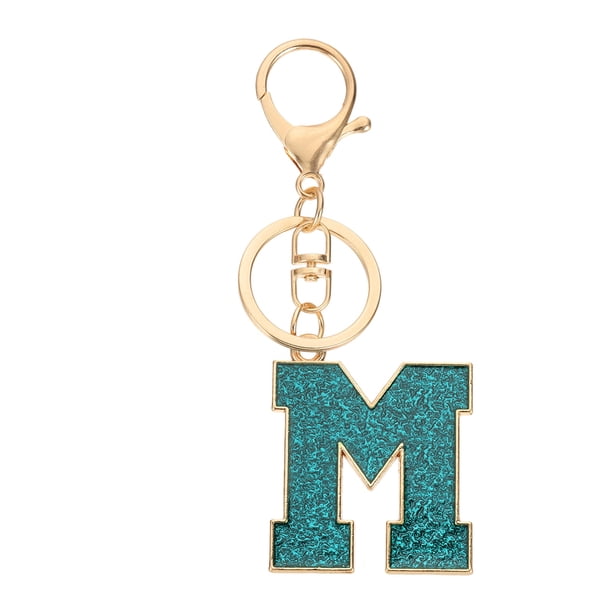 Llave de letra inicial Uxcell, llaveros de metal A-Z para mujeres o niñas, llaves, bolsos, mochilas, letra M