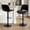 Black, variant on Unikome Bar Stools Set of 2, Adjustable Swivel Counter Height Barstools, Faux Leather Upholstered Stools with Pet Tail-Inspired Hollow Back for Kitchen Island, Yellow