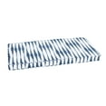 thumbnail image 3 of Sorra Home  Blue and White Ikat Stripe Indoor/Outdoor Corded Bench Cushion 45 x 18 x 2 - Salix Vintage Indigo, 3 of 5