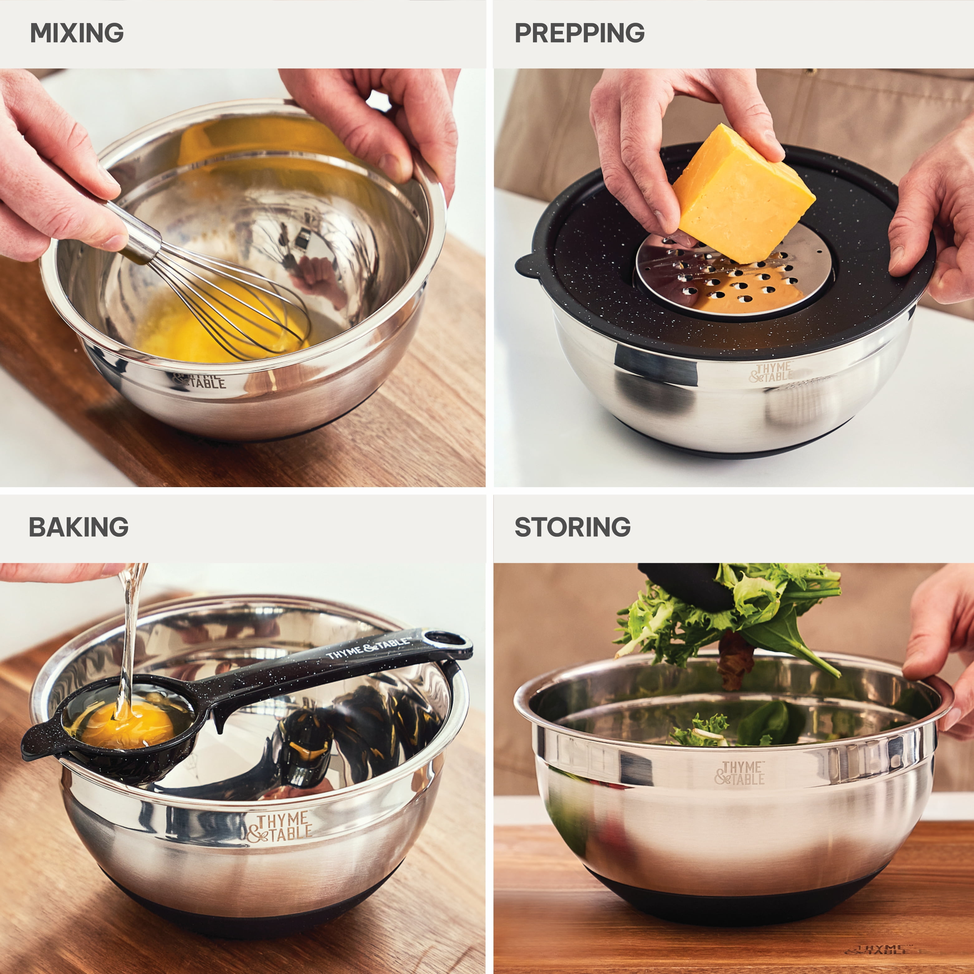 Thyme & Table, 32 Piece Stainless Steel Mixing Bowls and Food Prep Set