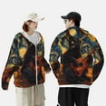 thumbnail image 4 of Gaeub Starry Night Cat Guitarist Men's and Women's UPF 50+ Long-Sleeved Sun Protection Clothing, Fishing Shirt Long Sleeve Zip-X-Large, 4 of 7