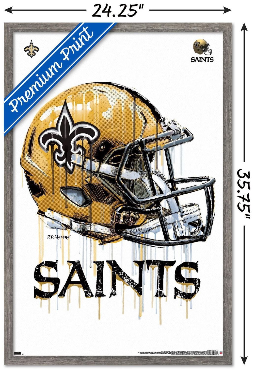 NFL New Orleans Saints - Drip Helmet 20 Wall Poster