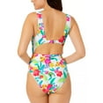 thumbnail image 3 of Salt + Cove Womens Juniors Floral Print Nylon One-Piece Swimsuit, 3 of 4