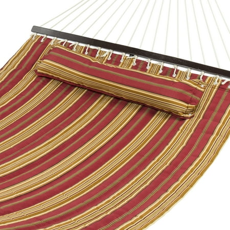 Best Choice Products Quilted Polyester Double Hammock with Detachable Pillow and Wood Spreader Bar, (Best Hammocks For College Students)