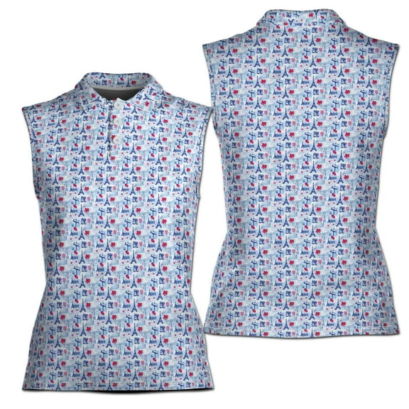 Funny Vintage Paris Scene Mail From Paris Golf Women Polo S-5XL