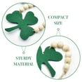 thumbnail image 2 of MRLESS 1 String Beaded Garland with Wooden Beads and Felt Shamrocks for St Patricks Day Wall and Holiday Decor, Green Irish Festive Garland, 2 of 8
