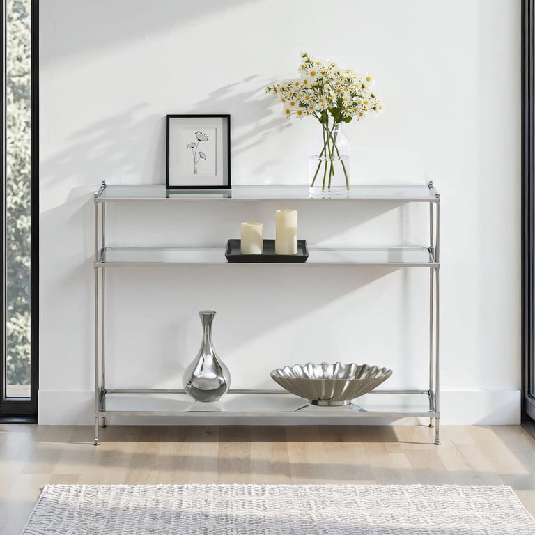 Convenience Concepts Royal Crest 3-Tier Glass Console Table photo 2