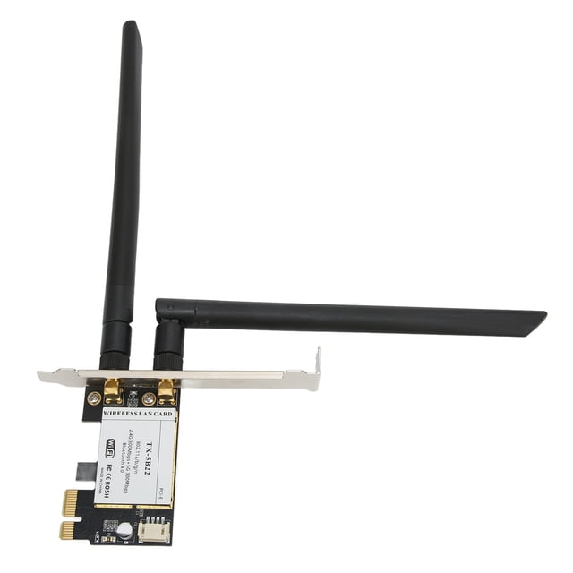 Wireless Internet Card, Black High Transmission Rate 300Mbps PCIE Wireless Internet Card PCB Metal Dual Band for Computer