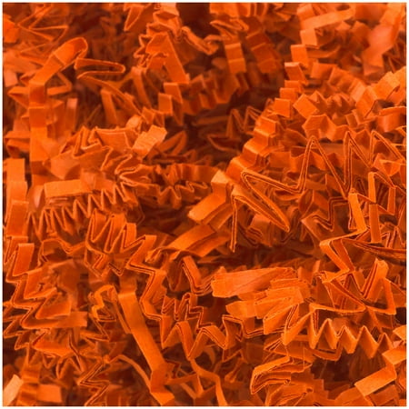 UPC: 0610074236313 | JAM Paper Crinkle Cut Shred Tissue Paper  Orange  40lb/Box