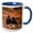 Blue/White, variant on 3drose, Usa, Utah, Canyonlands National Park. Pair of Ravens on Log., 11oz Two-tone Red Mug