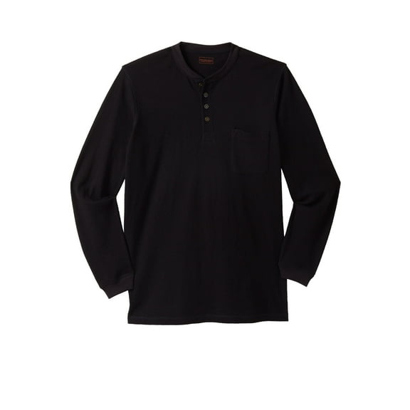 Boulder Creek By Kingsize Men's Big & Tall Thermal Pocket Longer-Length Henley Long Underwear Top