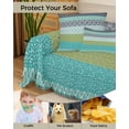 thumbnail image 4 of Turquoise Boho Sofa Couch Covers for Dogs,Washable Sectional Couch Slipcovers for Loveseat with Tassel,Bohemian Multicolored Batik Floral Mandala Tie Dyeing Non Slip Sofa Throw Cover Blanket L 71x102, 4 of 8