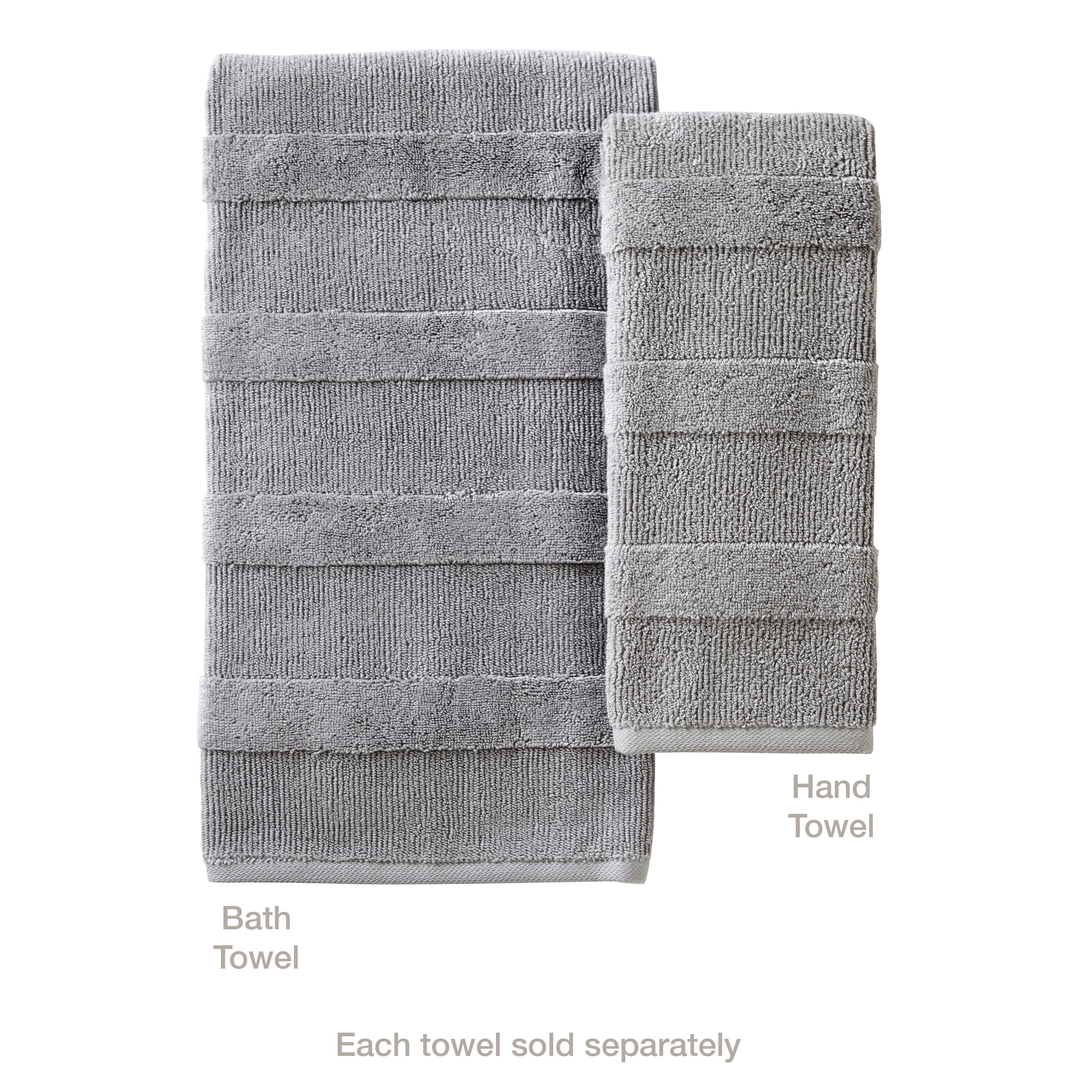 SKL Home Efrie Cotton Bath Towel, Gray, 28" x 54"