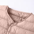 thumbnail image 3 of FNFHFY Plus Size Puffer Vest for Women Round Neck Solid Sleeveless Bubble Jacket Snap Down Lightweight Quilted Vests Winter Waistcoat Gilet, 3 of 4