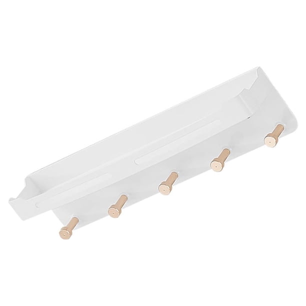 Bewildely Estante de pared Llaves multifuncionales Ropa Sombrero Gorra a mano Colgador Geles para el cabello Crema facial Estantes Almacenamiento y organización del hogar Oro blanco