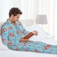 thumbnail image 6 of Balery I Am A Fan Popcorn Pattern Pajama Sets for Men Long Sleeve 2 Piece Sleepwear Loungewear Sets Soft PJ's with Pockets Long Sleeve Comfy Pj Sets-X-Large, 6 of 7