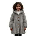 thumbnail image 4 of HNMKIU Girls Hooded Long Coat with Waist Tie Casual Girls Coat Outerwear for Autumn Winter Season Grey-A,4-5 Years, 4 of 4