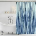 thumbnail image 2 of Polyester Fabric Navy Blue Vintage Shower Curtain, Stripes Painting Retro Abstract Art Waterproof Bathtub Curtain Bathroom Decor Set with Hooks 60 x 72 Inches, 2 of 6