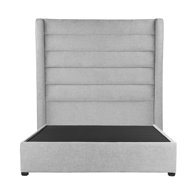 Box Base Cama Queen Size + Cabecera Polar Plata