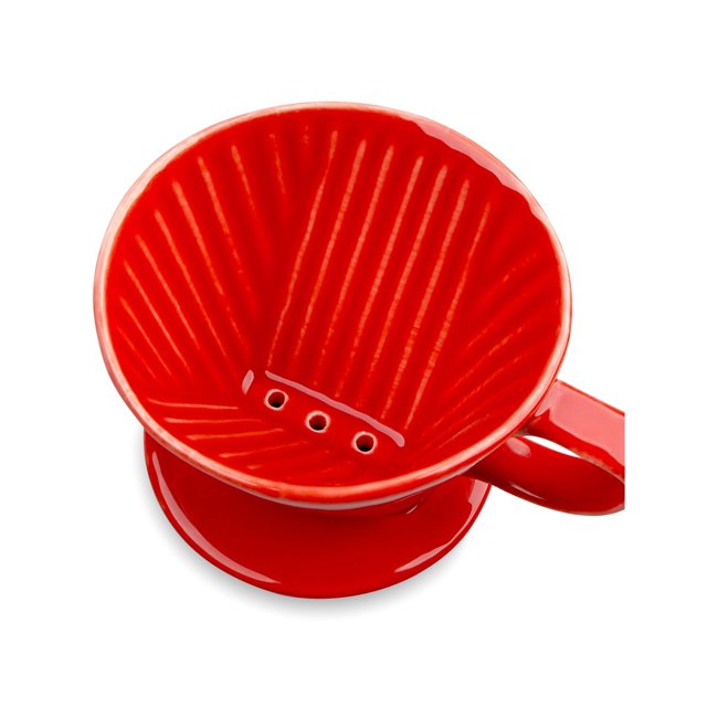 NBYHZLS Goteador de café de cerámica hecho a mano para pour over - experiencia de preparación auténtica para camping, oficina y hogar (rojo)