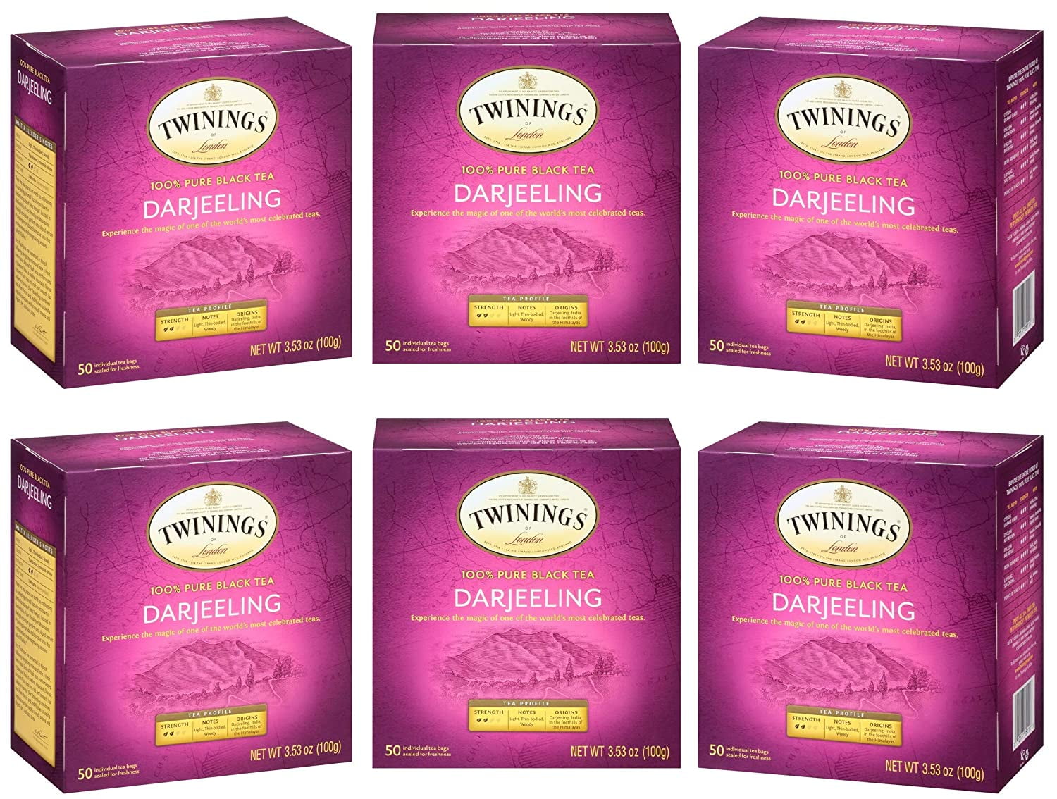Twinings of London Darjeeling Tea Bags, 50 Count (Pack of 6) (Brand