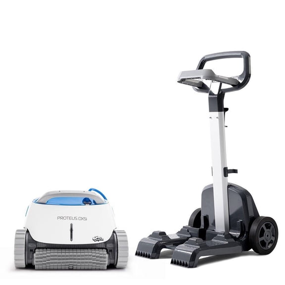 Dolphin Proteus DX5i Robotic Pool Vacuum Cleaner with Wi-Fi Control — Included Universal Caddy for No-Hassle Storage — Ideal for All Pool Types up to 50 FT in Length