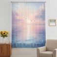 thumbnail image 3 of Ocean Seagull Sheer Curtains 72 Inches Long, Pink Blue Sunset Clouds Gradient Landscape Light Filering Curtains, Breathable Simi Curtain Privacy Drapes for Living Room Bedroom Window Treatment, 3 of 9
