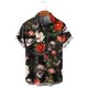 thumbnail image 3 of Camisas de moda con estampado floral de calaveras para hombre, divertidas camisetas de manga corta con estampado de calaveras en 3D, camisas hawaianas con solapa estampada para hombre, 3 of 5