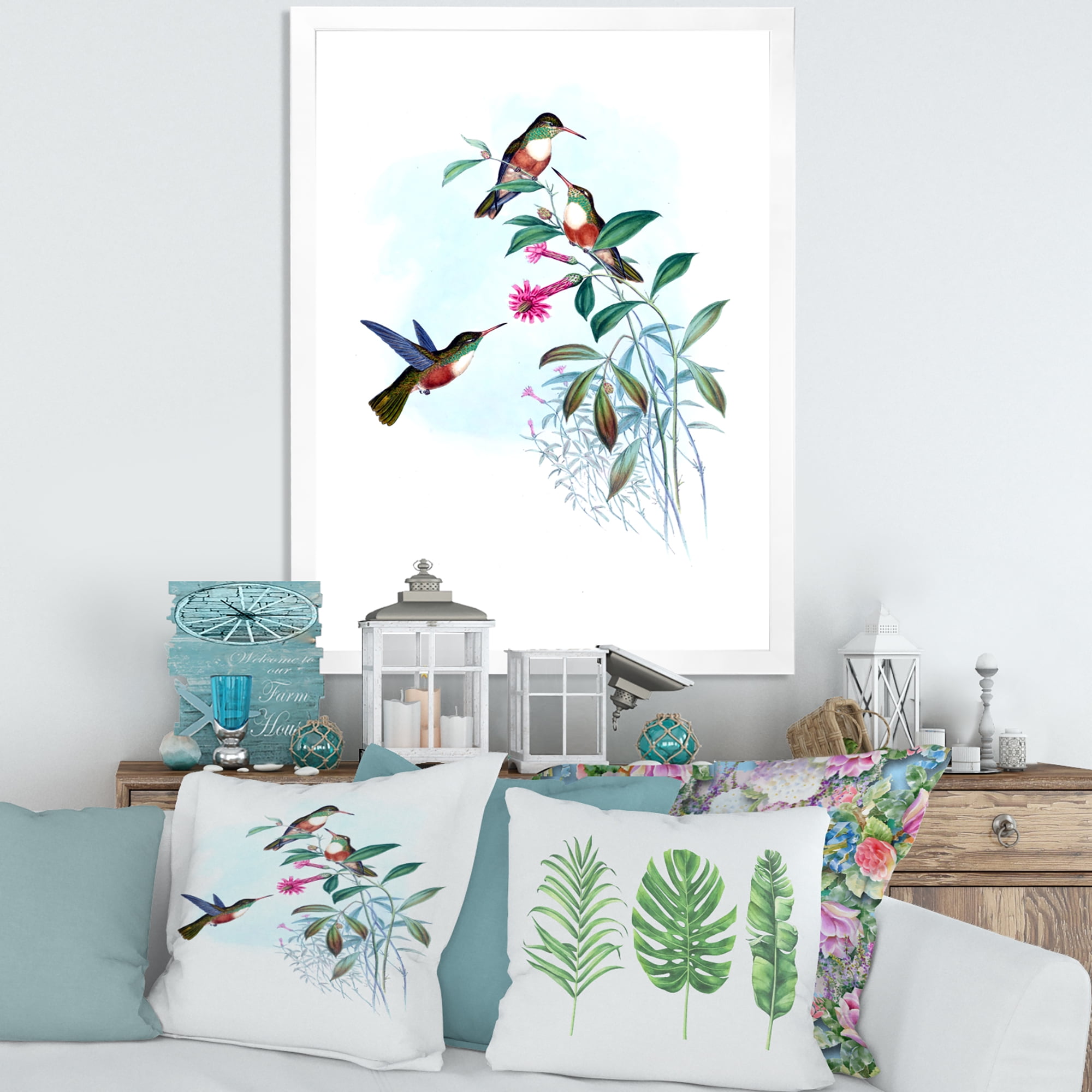 Designart 'Ancient Hummingbird IV' Traditional Framed Art Print