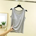 thumbnail image 2 of Seductiva Women's Slim-Fit Camisole Women Y2K Sleeveless Striped Spaghetti Strap Crop Tank Backless Slim Fit Aesthetic Going Out Tops Women with Chest Cushion Sleeveless Basic Cami Top Shirt, 2 of 7