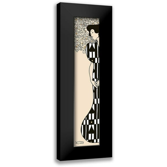 Gustav, Klimt 6x14 Black Modern Framed Museum Art Print Titled - Woman and Tree II